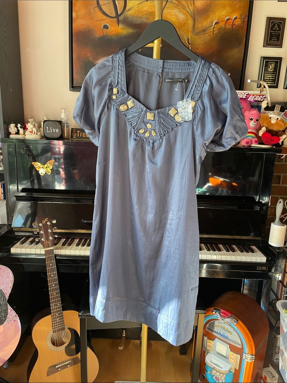 Marc Jacobs Navy Blue Embellished Dress